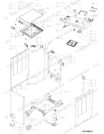 Схема №1 AWE 6235 с изображением Декоративная панель для стиральной машины Whirlpool 481010598783