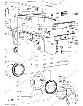 Схема №1 AWO/D 6126 с изображением Блок управления для стиральной машины Whirlpool 480111105139