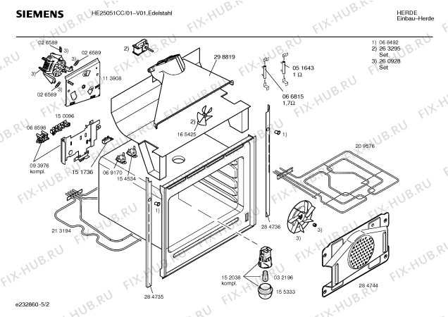 Схема №2 HE25061CC с изображением Инструкция по эксплуатации для духового шкафа Siemens 00522513