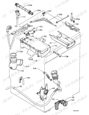 Взрыв-схема стиральной машины Electrolux EW1220F - Схема узла Water equipment