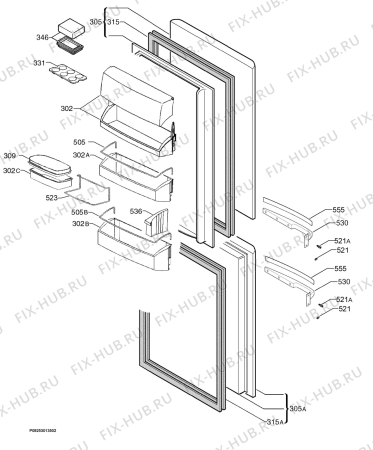Взрыв-схема холодильника Aeg S70362KG - Схема узла Door 003