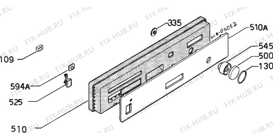 Взрыв-схема посудомоечной машины Rex P460N - Схема узла Command panel 037