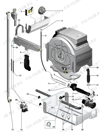 Взрыв-схема стиральной машины Indesit TK650SL (F025610) - Схема узла