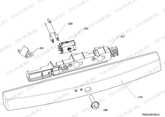 Схема №1 EUF2702DOX с изображением Кнопка для холодильной камеры Aeg 2426464067