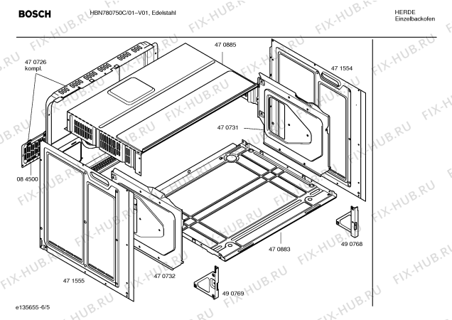 Схема №1 HBN780750C с изображением Инструкция по эксплуатации для духового шкафа Bosch 00589915