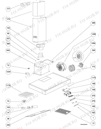 Схема №1 DH1031B/90F HI T4 IX с изображением Моторчик для вентиляции Electrolux 50287506005