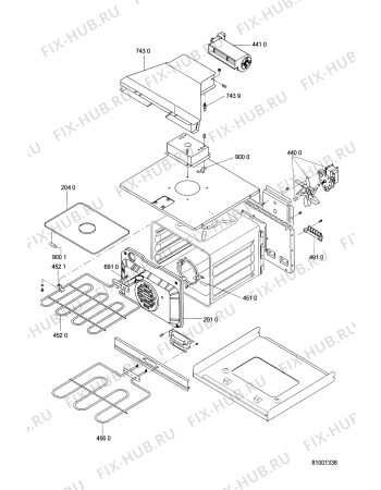 Схема №1 EMHP 4466 NB с изображением Дверка для плиты (духовки) Whirlpool 481245058392