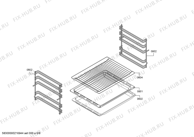 Взрыв-схема плиты (духовки) Bosch HBF010BR0Z - Схема узла 06