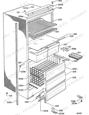 Взрыв-схема холодильника Corbero FC260I - Схема узла Housing 001