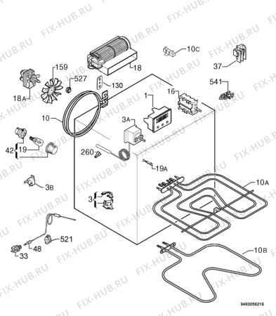 Взрыв-схема плиты (духовки) Ikea FOV9S / 201.562.17 - Схема узла Electrical equipment 268