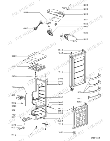 Схема №1 ART692 (F092333) с изображением Фитинг для холодильника Indesit C00336025