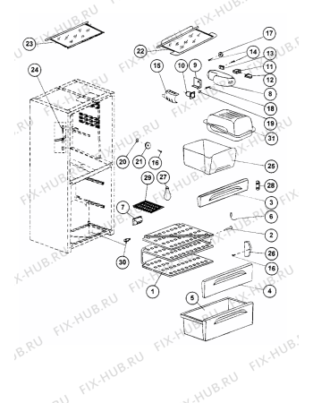 Взрыв-схема холодильника STINOL 116QLZ (F025557) - Схема узла