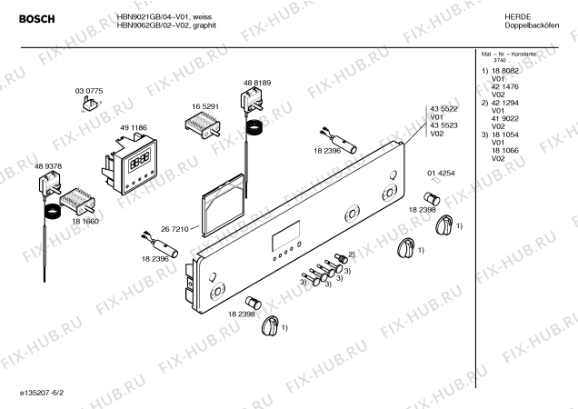 Схема №2 HBN9020GB с изображением Ручка управления духовкой для электропечи Bosch 00188082