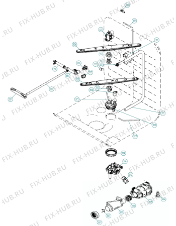 Взрыв-схема посудомоечной машины Asko D5893 XXL FI US   -Titanium FI (340977, DW70.4) - Схема узла 03