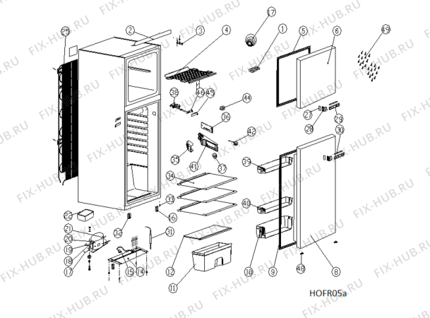 Схема №1 ARL204A+ с изображением Дверка для холодильной камеры Whirlpool 488000526726