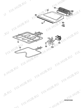 Взрыв-схема плиты (духовки) Privileg Quelle EH70900E-P(X)FAE MP. - Схема узла Electrical equipment 268