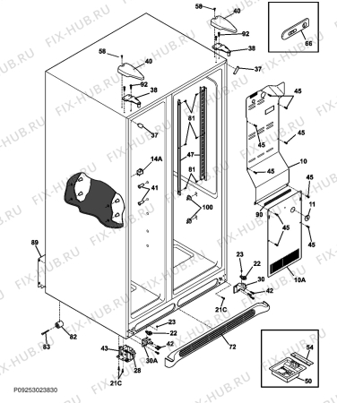 Взрыв-схема холодильника Aeg Electrolux S65628SK - Схема узла Housing 001
