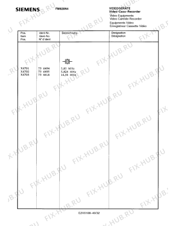 Схема №5 FM628N4 с изображением Сервисная инструкция для телевизора Siemens 00535343