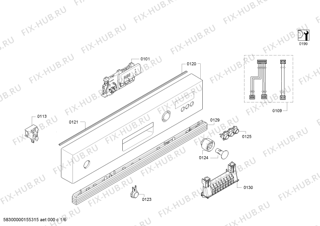 Схема №2 S41D50W1EU с изображением Ручка выбора программ для электропосудомоечной машины Bosch 00623364