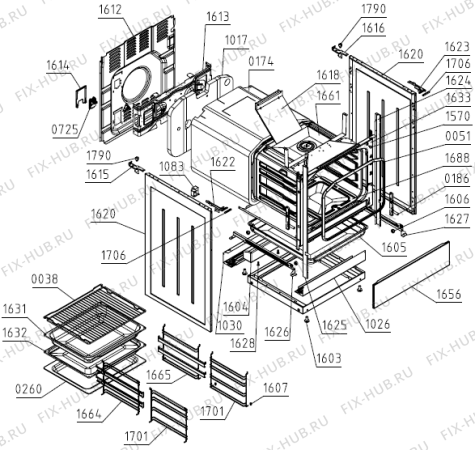 Взрыв-схема плиты (духовки) Gorenje G6120SJ (728455, FG6A1A-JPG5E) - Схема узла 03