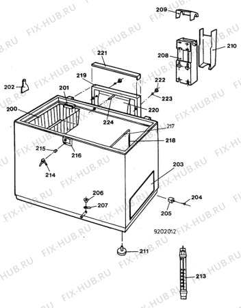 Взрыв-схема холодильника Arthurmartinelux AC3012S - Схема узла C30 Cabinet/interior B