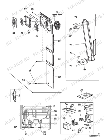 Взрыв-схема холодильника Privileg 107503-5  7823 - Схема узла C10 Cold, users manual