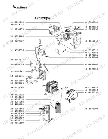 Взрыв-схема микроволновой печи Moulinex AY522X(3) - Схема узла 5P002020.1P2