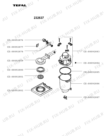 Взрыв-схема кофеварки (кофемашины) Tefal 232637 - Схема узла 232637RU.__2