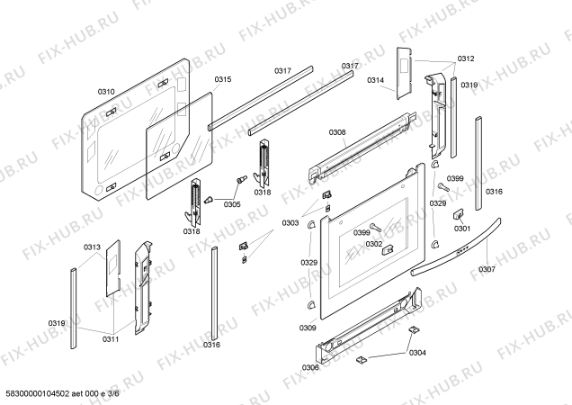 Схема №2 B1644N0GB с изображением Панель управления для электропечи Bosch 00439991