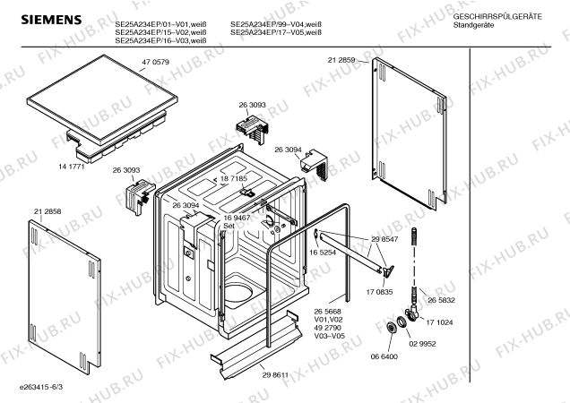 Схема №2 SE25A234EP с изображением Панель управления для посудомойки Siemens 00433721