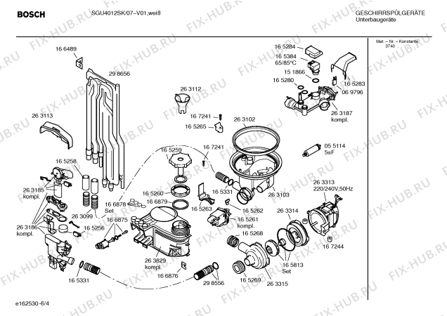 Взрыв-схема посудомоечной машины Bosch SGU4012SK - Схема узла 04