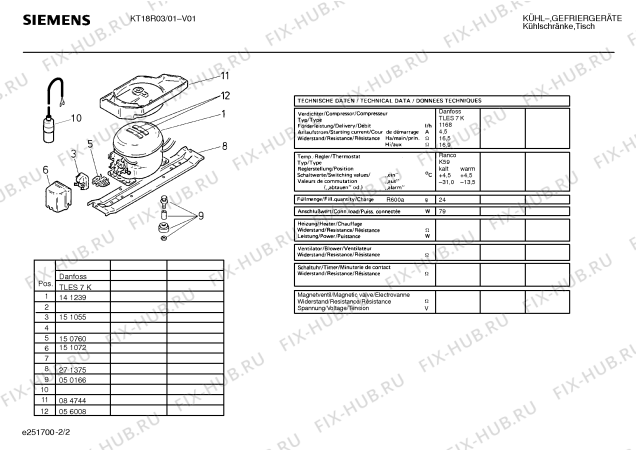 Взрыв-схема холодильника Siemens KT18R03 - Схема узла 02