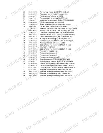 Схема №1 ARC 5390 с изображением Элемент корпуса для холодильника Whirlpool 480188800118