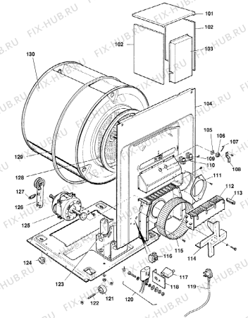 Взрыв-схема стиральной машины Gorenje 495R   -Utlufting (900001878, ELTO 495R 5KG REVERSING TUMBLE DRYER) - Схема узла 02