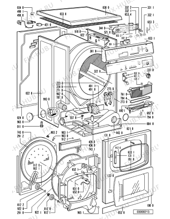 Схема №1 TRA 4350 с изображением Обшивка Whirlpool 481245219376