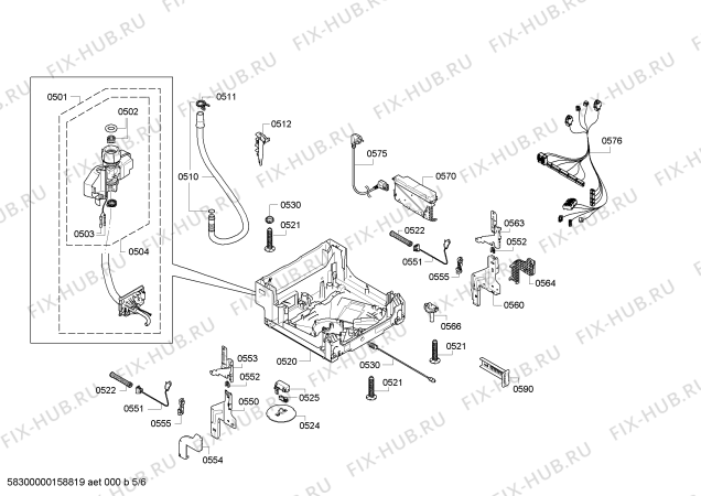 Взрыв-схема посудомоечной машины Bosch SPV40M10EU Silence Plus - Схема узла 05