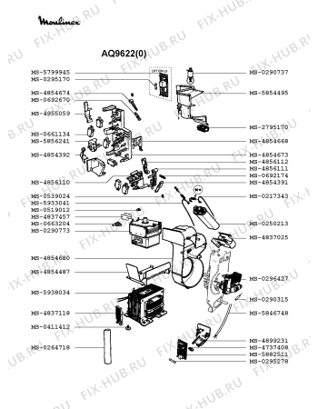 Взрыв-схема микроволновой печи Moulinex AQ9622(0) - Схема узла NP002378.3P4