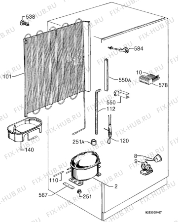 Взрыв-схема холодильника Privileg 983959_7895 - Схема узла Cooling system 017