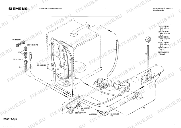 Взрыв-схема посудомоечной машины Siemens SN450045 - Схема узла 03