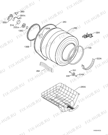 Взрыв-схема сушильной машины Rex Electrolux RDC77170W - Схема узла Functional parts 267