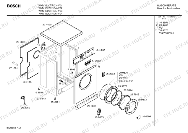 Схема №1 WMV1620TR с изображением Соединение для стиралки Bosch 00171785