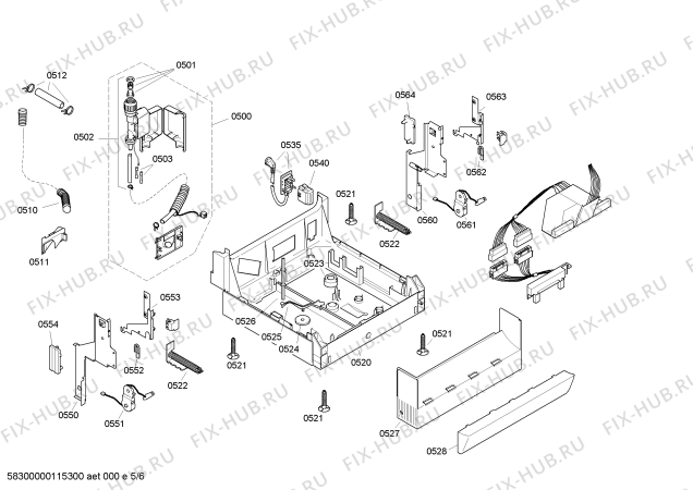 Взрыв-схема посудомоечной машины Bosch SRS55T08EU - Схема узла 05