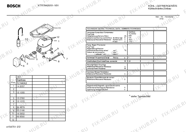 Взрыв-схема холодильника Bosch KTR78420 - Схема узла 02