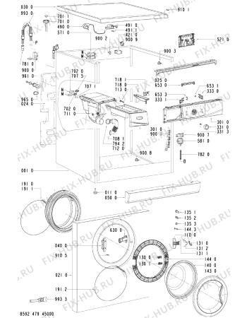 Схема №1 AWO/D 40400 с изображением Микромодуль для стиралки Whirlpool 481221470265