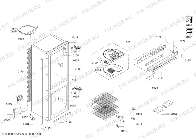 Схема №1 KI38SA60 с изображением Блок питания для холодильника Siemens 00622240