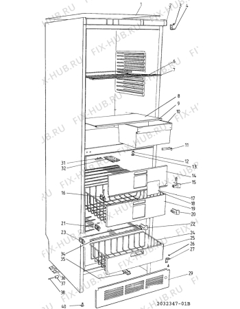 Взрыв-схема холодильника Elektro Helios FK3430 - Схема узла C10 Cabinet/Interior