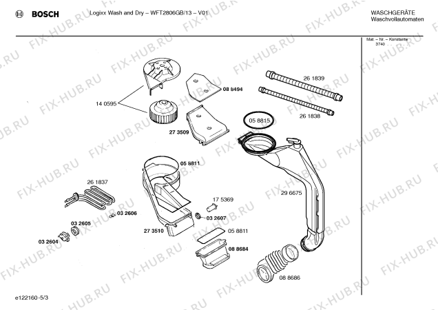 Схема №1 WFT2806GB Logixx Wash and Dry с изображением Панель управления для стиралки Bosch 00369460