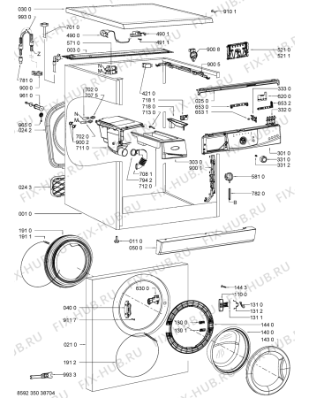 Схема №1 AWO/D 4311 с изображением Обшивка для стиральной машины Whirlpool 481245310566