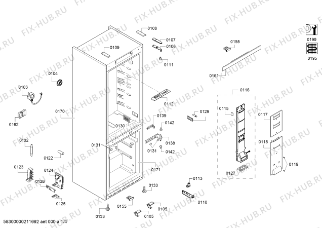 Схема №1 KG36NXL30U Siemens с изображением Дисплейный модуль для холодильника Siemens 12023811
