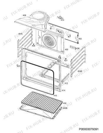 Взрыв-схема плиты (духовки) Electrolux EI24EW35LS - Схема узла Oven